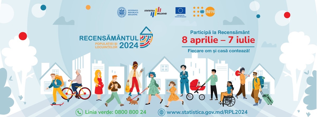 Recensământul populației și locuințelor în perioada 8 aprilie-7 iulie 2024.