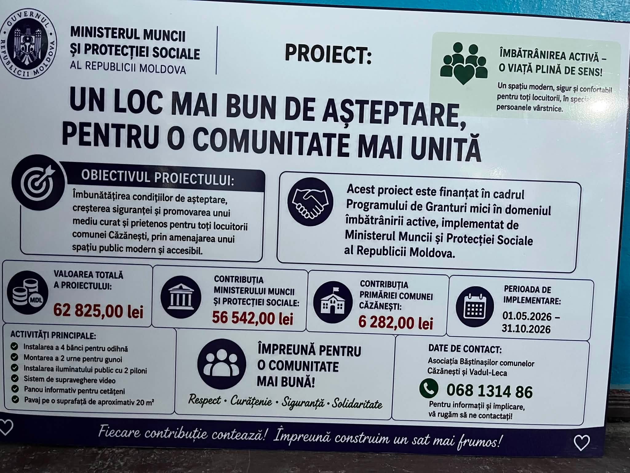 Poza stire Start proiectului „Un loc mai bun de așteptare, pentru o comunitate mai unită”